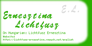 ernesztina lichtfusz business card